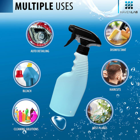 16oz 4 Pack Reusable Plastic Spray Bottle Sprayer for Bleach, Auto Detailing, Water Plants, Grilling, Haircuts