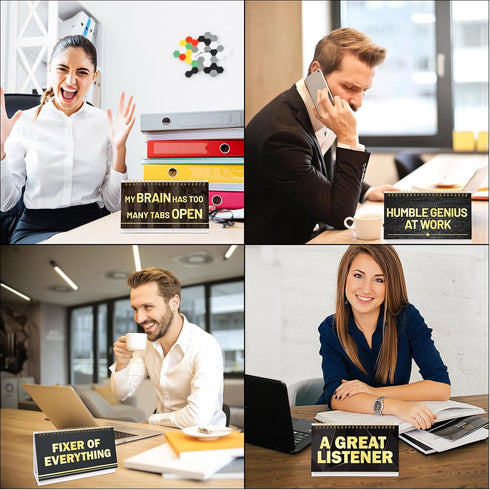 Funny Desk Supplies for Work, 30 Desktop Flip Messages Accessories, Novelty Gifts for Colleagues Office Decor