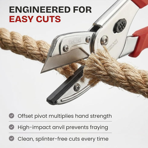 Ronan Multi-Cut Quick Change Utility Cutter, Razor Sharp Multipurpose Cutting Tool Cuts Cable, Wood, Carpet, Laminate