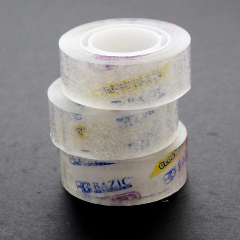 BAZIC Crystal Clear Tape w/Dispenser, 3/4" X 500", Transparent Stationery Tapes, Arts Craft Gift Wrapping (3/Pack)