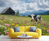 DUPIELU 78.7" 55.1" Dairy Cows Wallpaper, Western Farms Mural, Floral Animals Mural Wallpaper for Living Room Bedroom