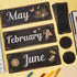 Gueevin 60 Pcs Industrial Chic Months of the Year Bulletin Board Set, Holiday Monthly Headliners