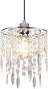 H11.81''X D8.66'' Chandelier Shades, Mini Crystal Shade, Acrylic Beaded Hanging Lampshade, Modern