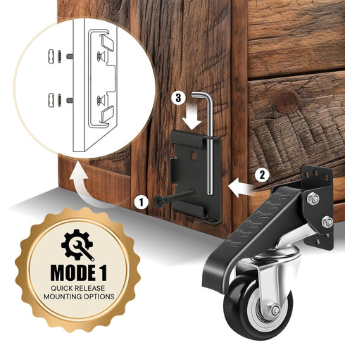 SPACECARE Workbench Casters Kit, 600Lbs Heavy Duty Quick Release Caster Wheels, Set of 4