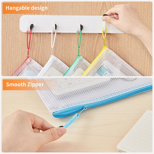 JARLINK 36 Pack Zipper Mesh Document Pouch, A4 Size Waterproof Bags for Office School Supplies, Toys, Travel Storage