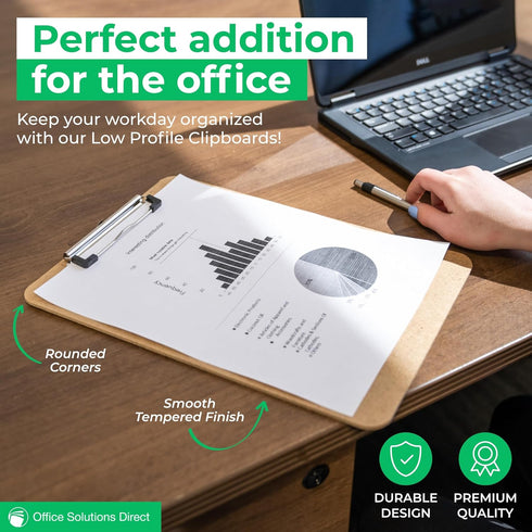 Office Solutions Direct Clipboards with Low Profile Clip, Set of 30 Heavy Duty Clipboards