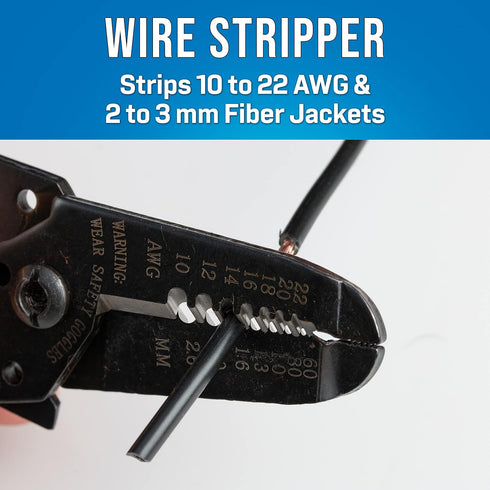 Jonard Tools JIC-1022 10-22 AWG Wire Stripper and Cutter, 6-3/4" Length