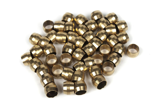 LTWFITTING 1/4-Inch Brass Compression Sleeves - Pack of 50