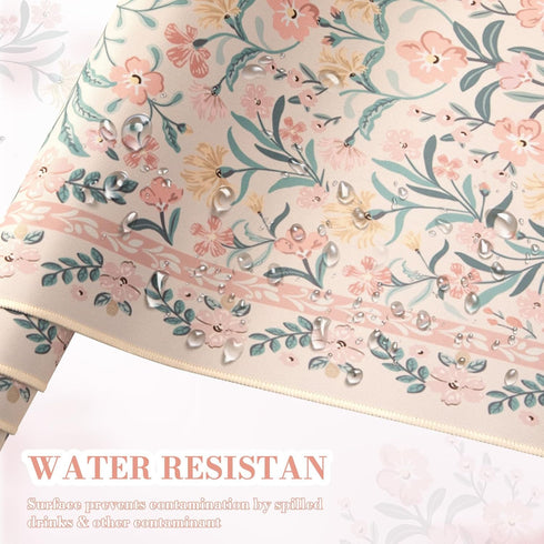 iCasso Pink Floral Desk Mat, Desk Pad, XXL Large Mouse Pad, Anti-Slip Big Mousepad with Stitched Edges, Computer Mouse