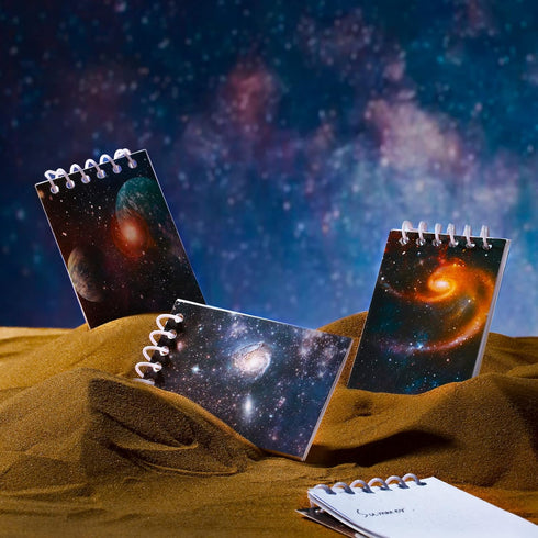 Tinlade 24 Pieces Outer Space Galaxy Mini Notepads, Small Spiral Notepads, Solar System Theme, Classroom Reward Supply