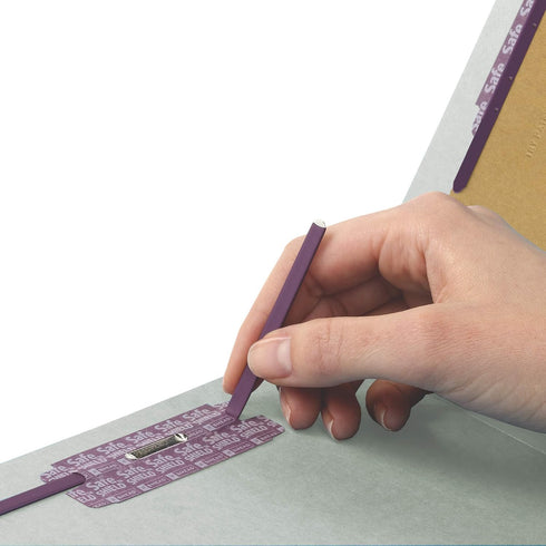 Smead 100% Recycled End Tab Pressboard Classification File Folder, 2 Dividers, Letter Size, 10 per Box