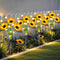 4 Pack Solar Sunflower Lights Outdoor Garden Decor, Upgraded with Firefly Lights,