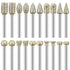Diamond Grinding Burr Drill Bit Set - 20Pcs for Dremel Rotary Tool, 1/8 Inch Shank Accessories