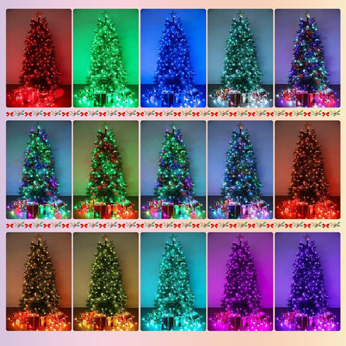 66FT 200 iBaycon Smart Color Changing Christmas Lights, LED RGB Christmas Tree Lights Remote & App Controlled String