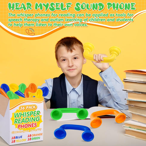 Shappy Bulk Whisper Reading Phones, Classroom Auditory Feedback Manipulatives for Preschool Children, 6 Pcs