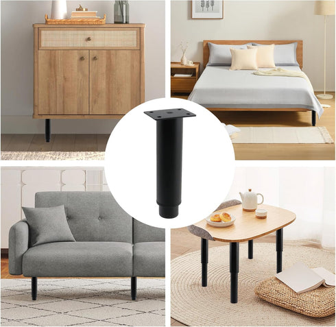 6.42 Inch 10.63 Inch 4 KUMGROT Table Height Extender, Adjustable To Metal Support Legs, Carbon Steel Furniture Leg