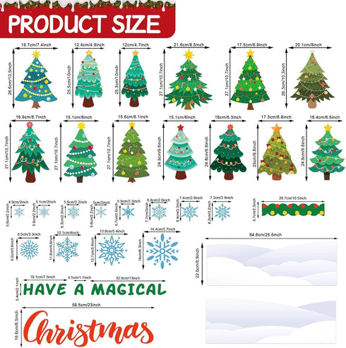 Christmas Bulletin Board Decorations Xmas Tree Paper Cutouts Winter Merry Christmas Classroom Bulletin Board Decorations Holiday Blackboard Border Kit for Xmas Holiday School Wall Door Decoration