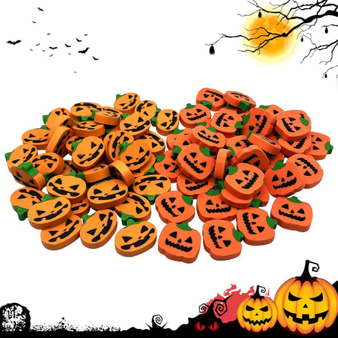 ZAKVOOR 80 Pcs Pumpkin Erasers for Kids, Halloween Pencil Erasers Bulk for Party Favor and Gift Filling