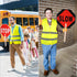 Yahenda Stop Slow Sign Traffic Set, 13" x 13" Double Sided Hand Stop Sign with High Visibility Vest for Road Work