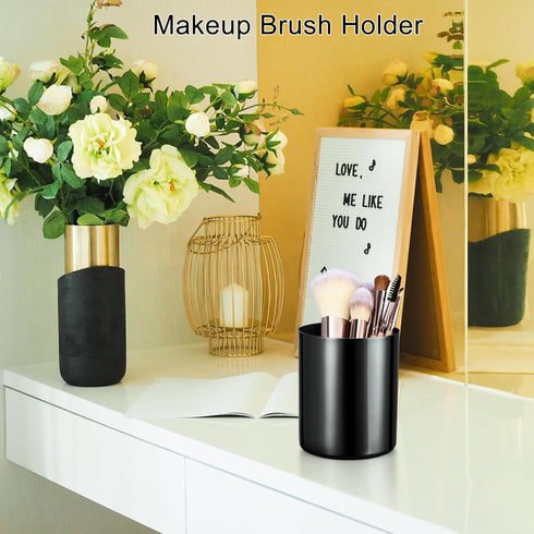 Black Pen Holder for Desk, 304 Stainless Steel Pen Organizer, Pencil Cup, Desktop Stationery Organizer