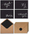 T&M Quality Designs LLC 100 Black Thank You Cards with Brown Kraft Envelopes and Stickers -