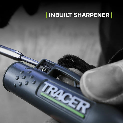 TRACER Deep Hole Construction Pencil with TRACER Site Holster, Extendable 2B Carpenter Pencil with Sharpener