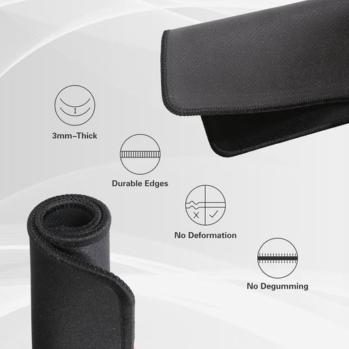 Mouse pads, 3 PCS, Black Standard Mouse Pads, Office and gaming,stitched Edges, rubber anti slip base mouse pad, dirt resistant, durable, square, 10.2 inches x 8.3 inches x 0.12 inches by VOSZT