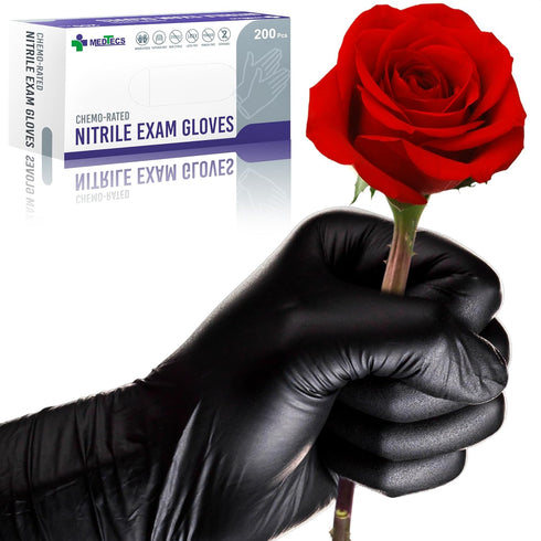 Medtecs Disposable Nitrile Gloves - Latex-Free with Chemo-Rated Protection, Breathable Design, 4 Mil Thickness, 200PC