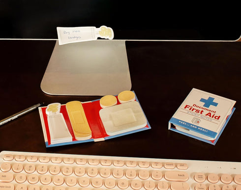 The Unemployed Philosophers Guild Document First Aid Booklet - 3.25" x 4.25" with Self-Sticky Notes Inside