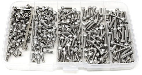 iexcell 250 Pcs M3 x 6/8/10/12/16mm Stainless Steel 304 Hex Socket Head Cap Screws Bolts Assortment Kit
