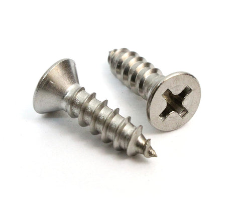 Bolt Dropper No. 6 x 3/4" Stainless Steel Flat Head Phillips Wood Screw (100 pc) - 18-8 (304) Stainless Steel