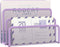 SUPEASY Mail Organizer, Desktop File Organizer Mesh Metal Mail Holder with 3-Slot, Office Envelope Organizer (Purple)