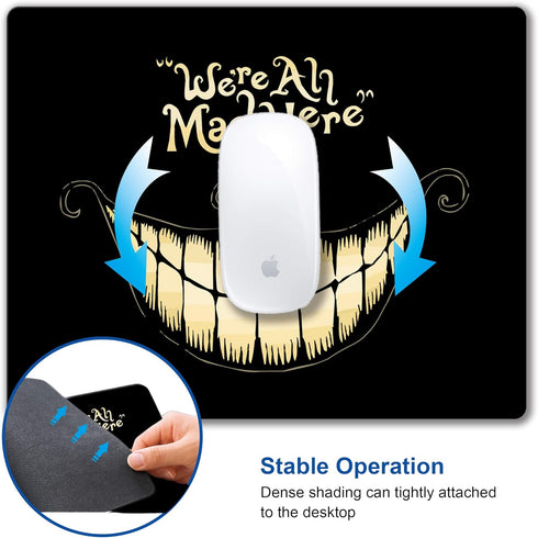 Mad Here Funny Mouse Pad - Small Non-Slip Rubber Mousepad for Wireless Mouse