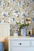 HAOKHOME 94030-2 Vintage Damask Wallpaper Peel and Stick Tan/Cream/Blue for Bedroom Contact Paper