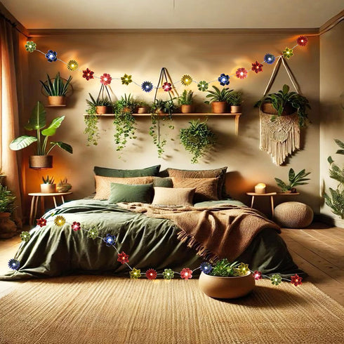 7ft 20LED JASHIKA Fairy Lights Decorative Flower Lamp -Waterproof Battery Operated String Lights Indoor Outdoor- Floral