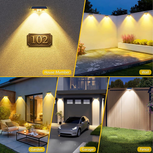 Mailbox, 3000K/4000K/6000K 3 IP65 (4 Pack) Solar Lights Outdoor for House Numbers, Address, Sign - Modes, Waterproof