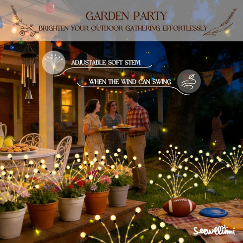 SEEWELUMI Decor(2pack,56LED) Bulb, Solar Garden Lights Outdoor Upgraded Solar Swaying Light for Garden Decorative