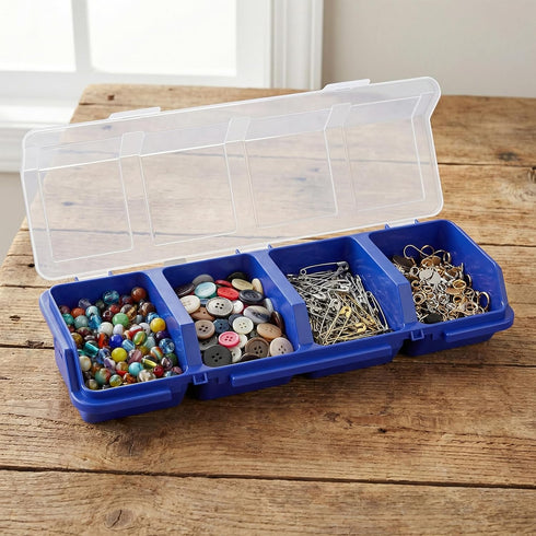 YUENPUN 6 4 Pcs Screw Organizer Box with Lid, Divider Compartments Tool Bin, Plastic Small Part Storage Screw Box