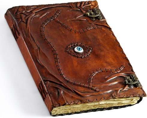 Hocus Pocus Spell Book - XX LARGE Leather Grimoire Journal, Halloween Decorations, Witchcraft Supplies, Tarot Journal