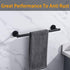 Nolimas Matte Black Bath Towel Bar, Classic Wall Mounted Towel Rack, SUS304 Stainless Steel, 16 Inches