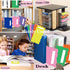 wootile 24Pcs 6"x 12" 12Pcs Library Shelf Dividers for Shelves with Blank Stickers Colored Book Shelf Dividers Library