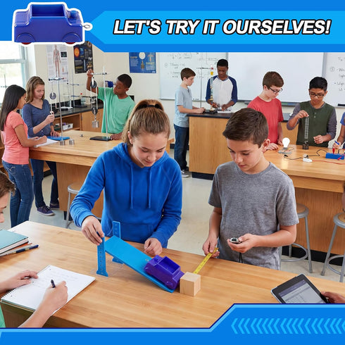 Teyva Daily 3 Pcs Inclined Plane Physics Teaching Kit Simple Machines Classroom Teaching Tool with Dynamics Car