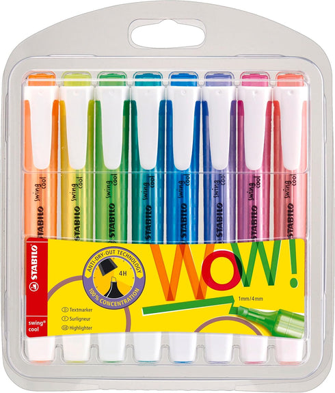 STABILO Swing Cool Highlighter, Wallet of 8, Assorted Colours