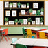 Set Bookshelf Bulletin Board Back to School Plant Motivational Classroom Decoration Reading Poster Potted Plant Back