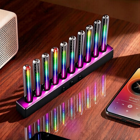 Audio Visualizer Gadget Rechargeable RGB Sound Activated Light Bar, Music Spectrum Analyzer