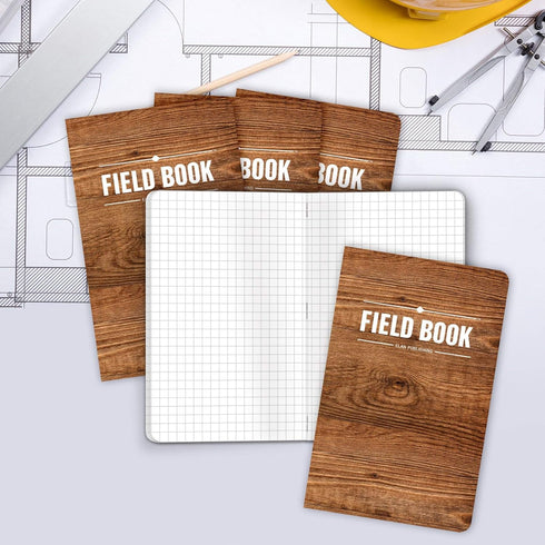 Elan Publishing Company Field Notebook, 3.5"x5.5", Wood Pattern, Graph Memo Book, Pack of 5 for Writing