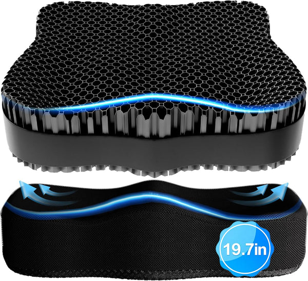 Tsmertor Enlarged Gel Seat Cushion 19in Super Large Thick, Gel Cushion Seat for