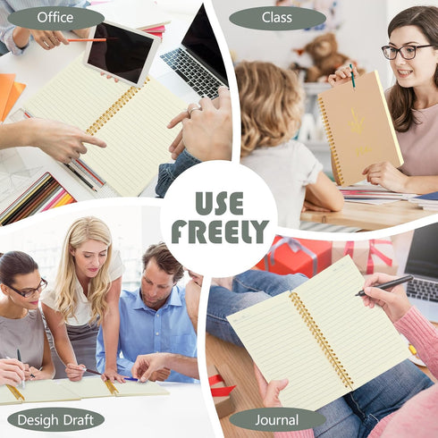 Gueevin 5 Pack Aesthetic Spiral Notebook, A5 College Ruled 160 Pages Notebooks for School