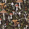 HAOKHOME 93279 Peel and Stick Boho Mushroom Wallpaper for Bathroom, Black/Brown/Green 17.7in x 9.8ft