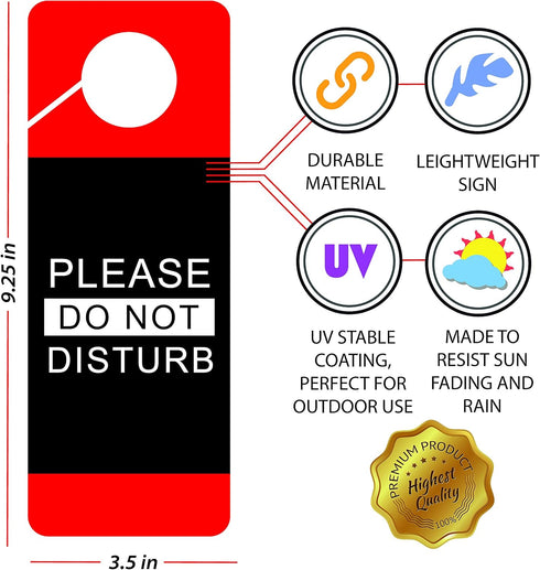 Do Not Disturb Door Hanger Sign, 2 Pack, Double Sided, Ideal for Offices, Clinics, Hotels, Therapy, Spa, Counseling